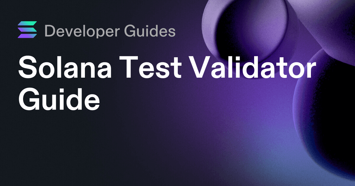 Solana Test Validator Guide